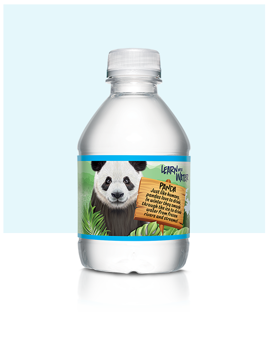 8 oz mini nestle pure life water bottle with panda label