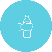 Ícono de botella en mano
