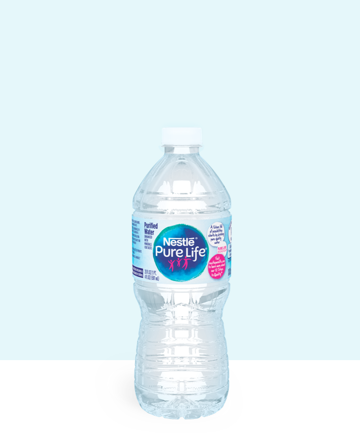 20 oz bottle of nestle pure life purified water