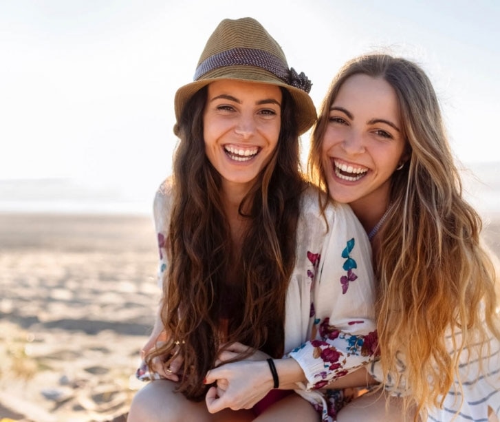 girls at the beach