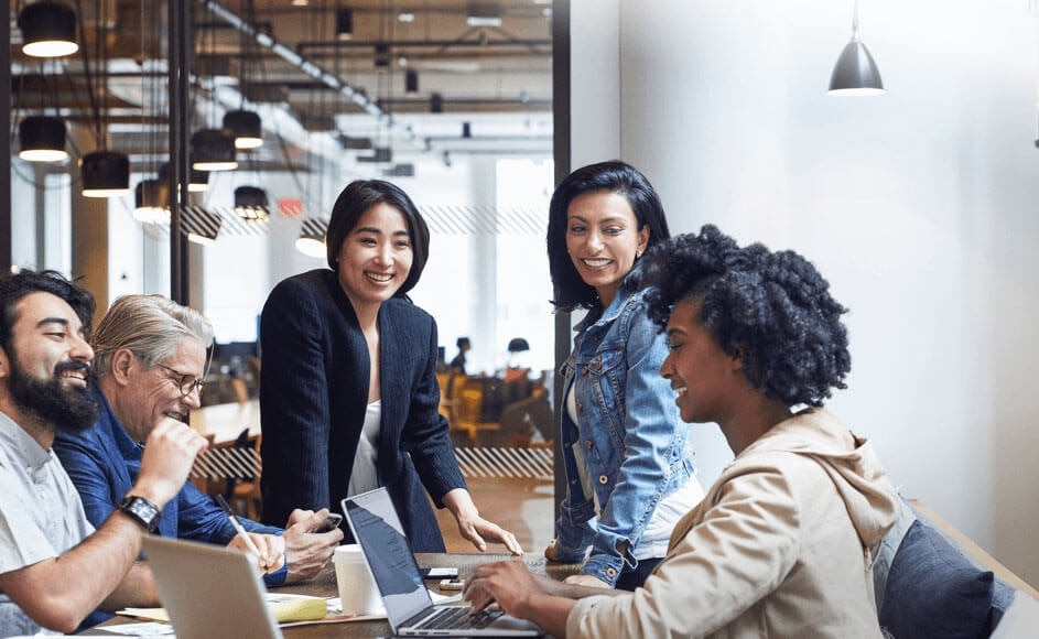 group of people working together 