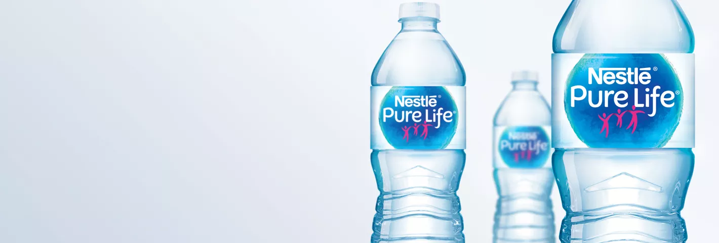 Nestle water bottle label size