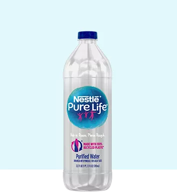 Nestlé® Pure Life® 23.7 oz Purified Water 700 ml 100% recycled plastic nestle pure life purified water bottle